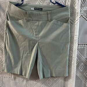 Hilary Radley Light Sage Green Tailored Bermuda Shorts